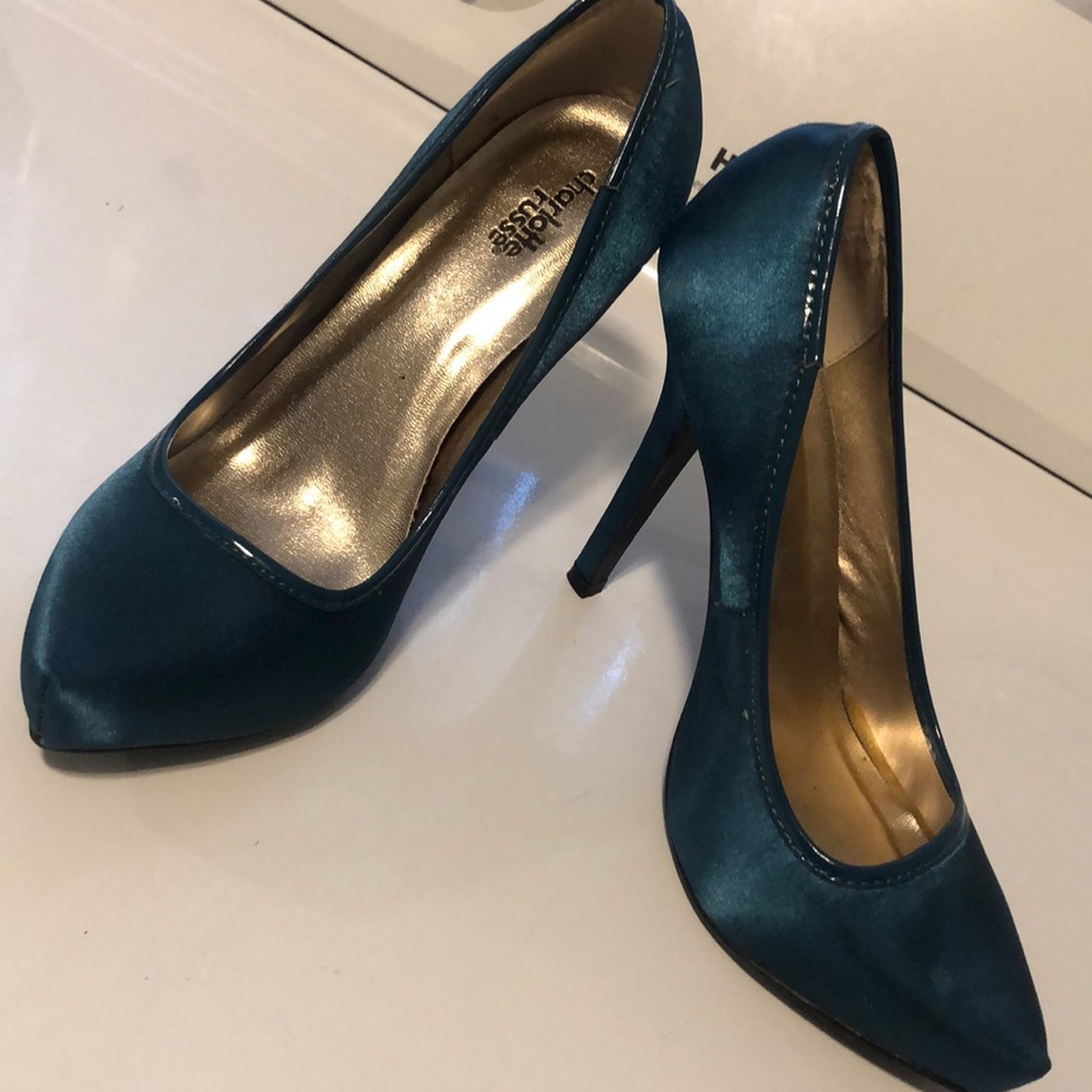 Charlotte Russe Blue Satin Heels